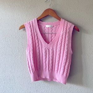 Barbie pink knit vest